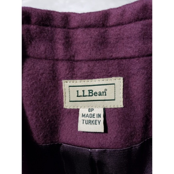 Vintage LL Bean Blazer Women's Size 8P Purple Wool Cashmere Blend Pockets Lined - Picture 12 of 14